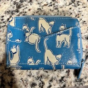 Cath Kidston Blue Cat Print Wallet